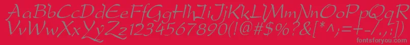DfdroI-Schriftart – Graue Schriften auf rotem Hintergrund