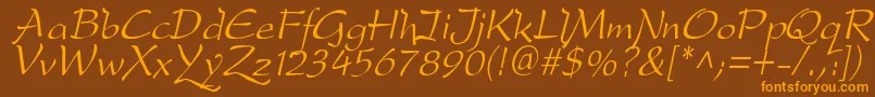 DfdroI Font – Orange Fonts on Brown Background