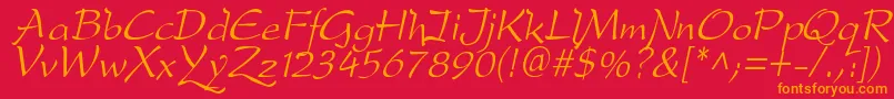 DfdroI Font – Orange Fonts on Red Background