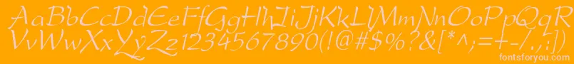 フォントDfdroI – オレンジの背景にピンクのフォント