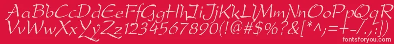 DfdroI-Schriftart – Rosa Schriften auf rotem Hintergrund