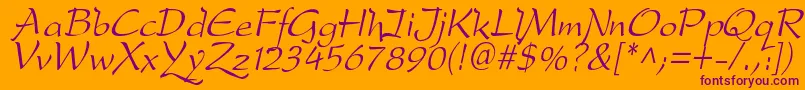 Шрифт DfdroI – фиолетовые шрифты на оранжевом фоне