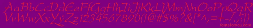 Fonte DfdroI – fontes vermelhas em um fundo violeta