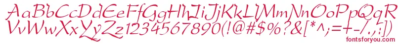 フォントDfdroI – 白い背景に赤い文字