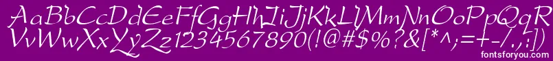 DfdroI-Schriftart – Weiße Schriften auf violettem Hintergrund