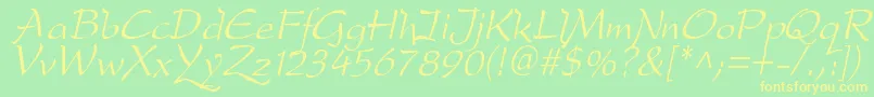 DfdroI-Schriftart – Gelbe Schriften auf grünem Hintergrund