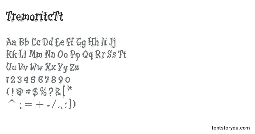 A fonte TremoritcTt – alfabeto, números, caracteres especiais