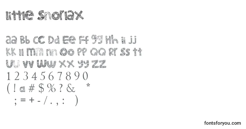 A fonte Little Snorlax – alfabeto, números, caracteres especiais