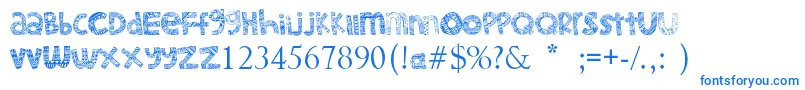 Little Snorlax-Schriftart – Blaue Schriften auf weißem Hintergrund