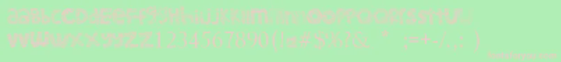 Little Snorlax-fontti – vaaleanpunaiset fontit vihreällä taustalla