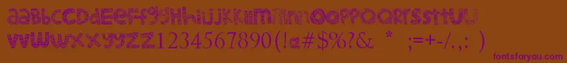 Little Snorlax Font – Purple Fonts on Brown Background