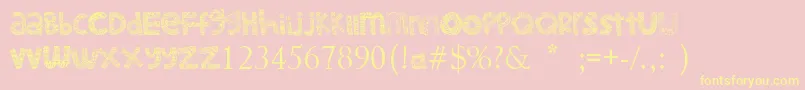 Little Snorlax Font – Yellow Fonts on Pink Background