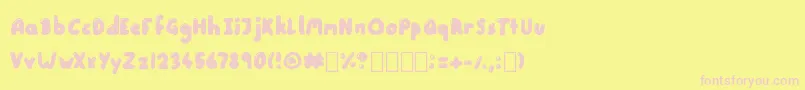 Little Sweet Thing Regular-fontti – vaaleanpunaiset fontit keltaisella taustalla