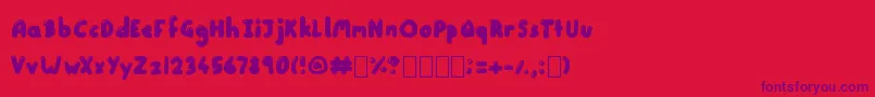 Little Sweet Thing Regular Font – Purple Fonts on Red Background