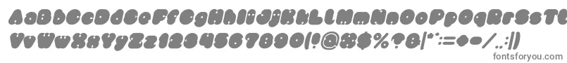 フォントlittle think BIG IMPACT Bold Italic – 白い背景に灰色の文字