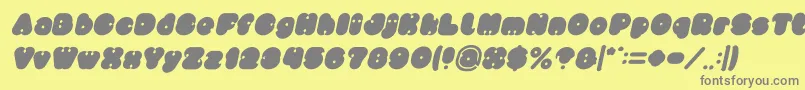 little think BIG IMPACT Bold Italic-Schriftart – Graue Schriften auf gelbem Hintergrund