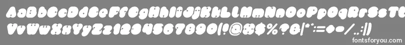 little think BIG IMPACT Bold Italic-Schriftart – Weiße Schriften auf grauem Hintergrund