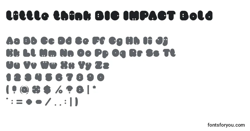Czcionka Little think BIG IMPACT Bold – alfabet, cyfry, specjalne znaki