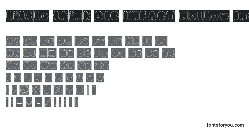 Little think BIG IMPACT Hollow Inverse Font – alphabet, numbers, special characters