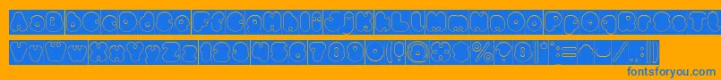 little think BIG IMPACT Hollow Inverse Font – Blue Fonts on Orange Background