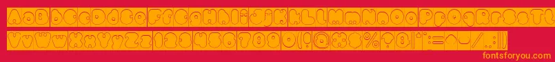 little think BIG IMPACT Hollow Inverse Font – Orange Fonts on Red Background
