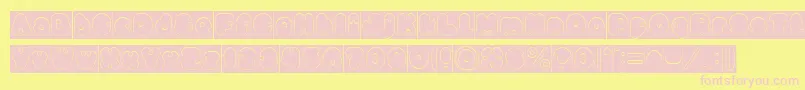 little think BIG IMPACT Hollow Inverse Font – Pink Fonts on Yellow Background