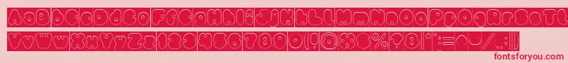 little think BIG IMPACT Hollow Inverse Font – Red Fonts on Pink Background