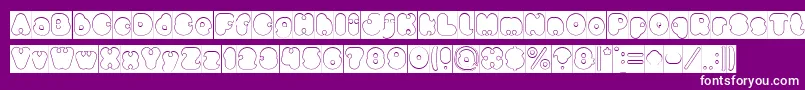 little think BIG IMPACT Hollow Inverse Font – White Fonts on Purple Background