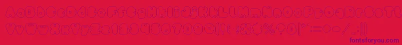 little think BIG IMPACT Hollow Font – Purple Fonts on Red Background