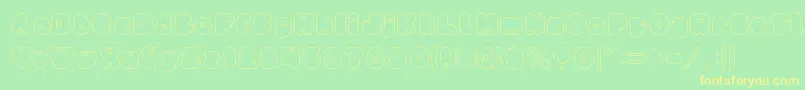 little think BIG IMPACT Hollow Font – Yellow Fonts on Green Background