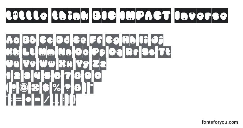 A fonte Little think BIG IMPACT Inverse – alfabeto, números, caracteres especiais