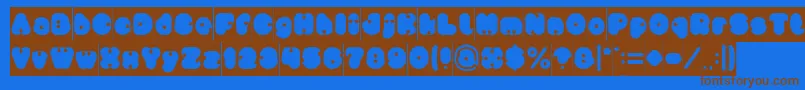 little think BIG IMPACT Inverse Font – Brown Fonts on Blue Background