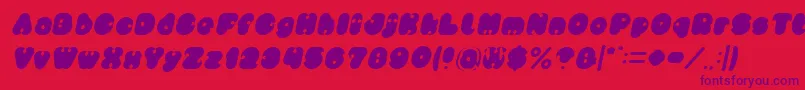 little think BIG IMPACT Italic Font – Purple Fonts on Red Background