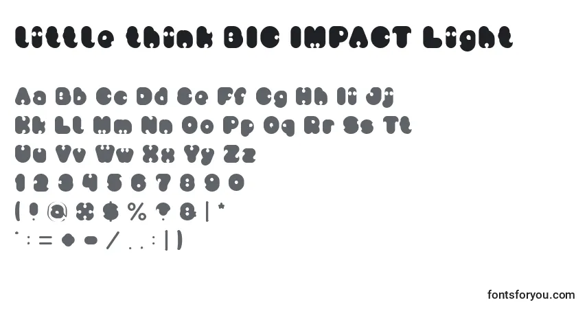 Шрифт Little think BIG IMPACT Light – алфавит, цифры, специальные символы