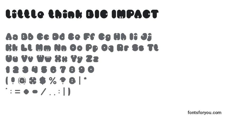 Little think BIG IMPACT-fontti – aakkoset, numerot, erikoismerkit