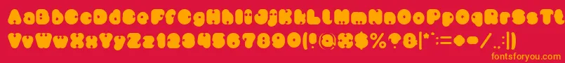 little think BIG IMPACT Font – Orange Fonts on Red Background