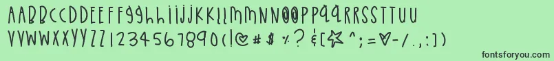 LittleBlueJay Font – Black Fonts on Green Background