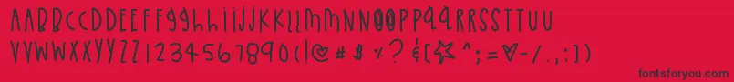 LittleBlueJay Font – Black Fonts on Red Background