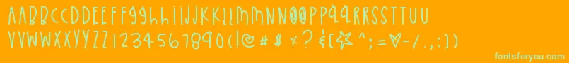 LittleBlueJay Font – Green Fonts on Orange Background