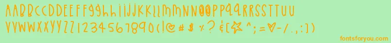 LittleBlueJay Font – Orange Fonts on Green Background