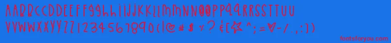 LittleBlueJay Font – Red Fonts on Blue Background