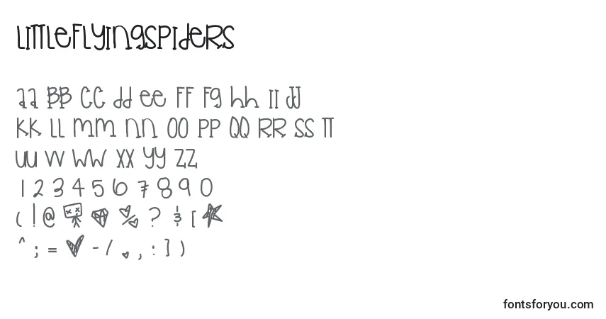 Fuente LittleFlyingSpiders (132711) - alfabeto, números, caracteres especiales