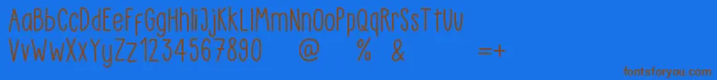 LittlePea Demo Regular Font – Brown Fonts on Blue Background