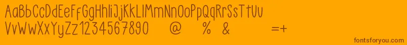 LittlePea Demo Regular-Schriftart – Braune Schriften auf orangefarbenem Hintergrund