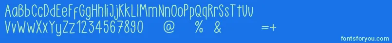 LittlePea Demo Regular Font – Green Fonts on Blue Background