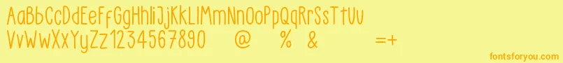 LittlePea Demo Regular Font – Orange Fonts on Yellow Background