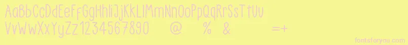 Czcionka LittlePea Demo Regular – różowe czcionki na żółtym tle