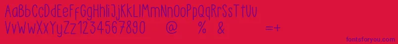 LittlePea Demo Regular-Schriftart – Violette Schriften auf rotem Hintergrund