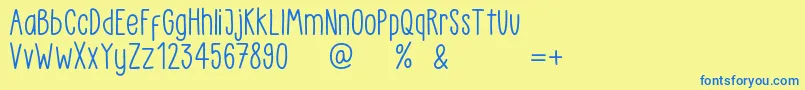 Weitere Informationen zur LittlePea Demo Regular-Schriftart LittlePea Demo Regular-Schriftart – Blaue Schriften auf gelbem Hintergrund