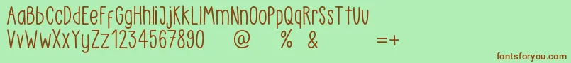 LittlePea Demo Regular Font – Brown Fonts on Green Background